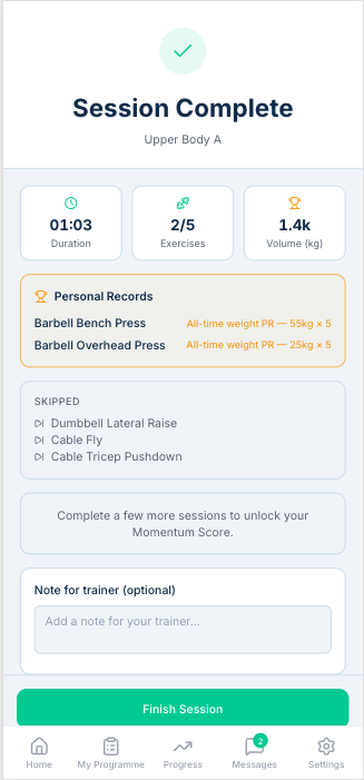 Post-session summary