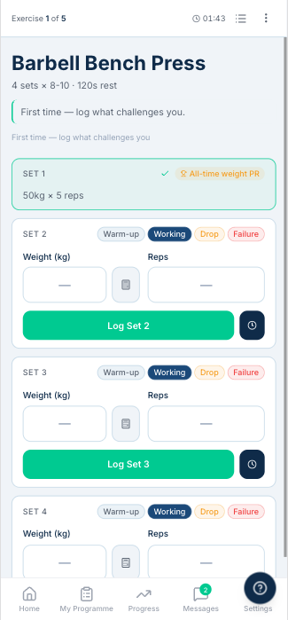 Client session logging