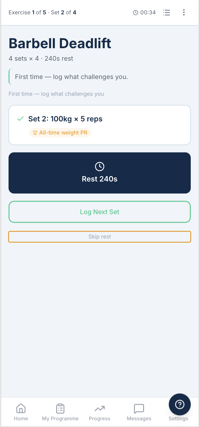 Client session logging